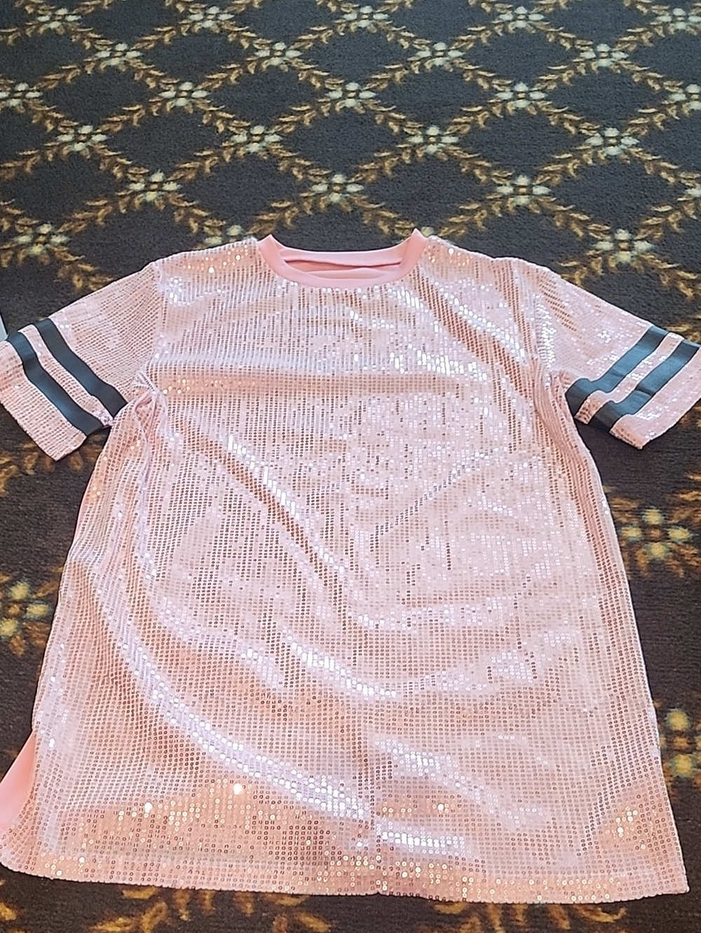 Pink Sequin Short Sleeve Girls' Top